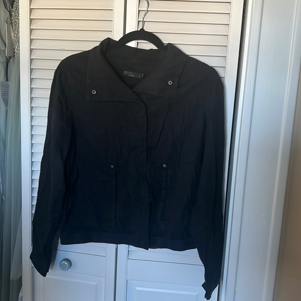 Black hemp bomber jacket - size Small